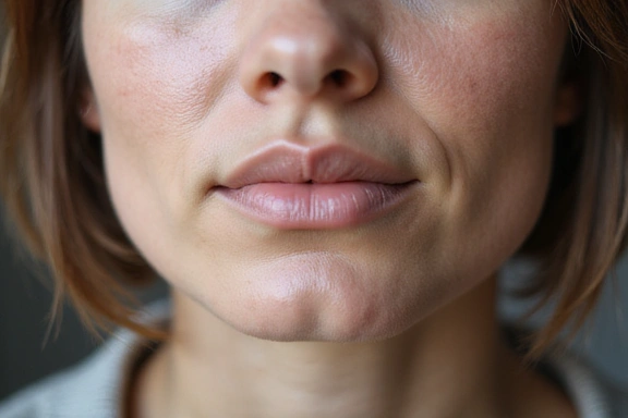Before Anti-Aging Cream application, showing fine lines and dull skin
